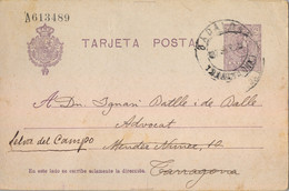 1920 BARCELONA  ,  E.P. 50 CIRCULADO ENTRE BADALONA Y TARRAGONA - 1850-1931