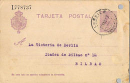 1923 NAVARRA  ,  E.P. 50 CIRCULADO ENTRE LUMBIER Y BILBAO - 1850-1931