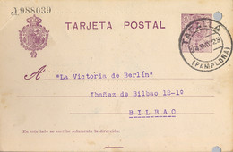 1923 NAVARRA  ,  E.P. 50 CIRCULADO ENTRE TAFALLA Y BILBAO - 1850-1931