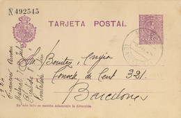 1924 BARCELONA  ,  E.P. 50 CIRCULADO ENTRE MALGRAT Y BARCELONA - 1850-1931