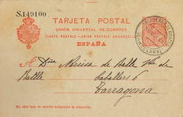 1914 BARCELONA  ,  E.P. 53 CIRCULADO A TARRAGONA , FECHADOR DEL APEADERO DE GRACIA - 1850-1931