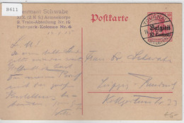 Postkarte Belgien 10 Centimes - Tourai 14.1.15 To Leipzig - Duitse Bezetting