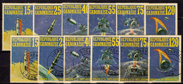 US Raumflug Zum Mond 1971 Gabun 403/8 A **/o 14€ Apollo 14 Rakete In Atmosphäre Start - Landung Space Sets Bf Gabonaise - Amérique Du Nord