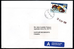 CA292- COVERAUCTION!!! - NORWAY 1999  TO BOGOTA, COLOMBIA- HOCKEY STAMP / SPORTS - Covers & Documents