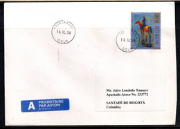 CA294- COVERAUCTION!!! - NORWAY 1998  TO BOGOTA, COLOMBIA- PAINTING STAMP / HORSE - Storia Postale