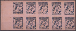 VI-529 CUBA CINDERELLA MEDICINE 1954 1c BLUE, WHITE PAPER TUBERCULOSIS IMPERFORATED SHEET. - Affrancature Meccaniche/Frama