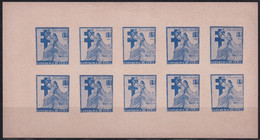 VI-525 CUBA REPUBLICA CINDERELLA MEDICINE 1951 1c BLUE TUBERCULOSIS IMPERFORATED SHEET. - Automatenmarken (Frama)