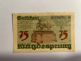 Allemagne Notgeld Magdesprung 75 Pfennig - Collezioni