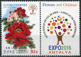 Korea 2016. International Horticultural Exhibition, Antalya (I) (MNH OG) Block - Corea Del Nord