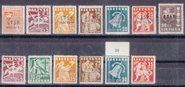 Lithuania Litauen 1940 Mi#437-442 And Mi#449-456 Except #451 Mint Hinged - Lithuania