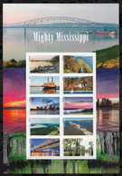 US 2022 Mighty Mississippi River, Decorated Sheet Of 10 Forever Stamps, MNH** - Volledige Vellen