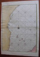 Grande Carte De Marine Par Mannevillette (1775) Incluant Zanzibar, Les Comores, Aldabra, Les Glorieuses… - Zeekaarten