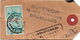 N°725 (Ostende-Douvres) En Paire Sur étiquette Colis Contre Remboursement - Cartas