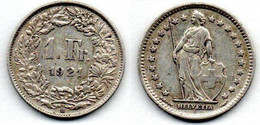 Suisse-  1 Franc 1921 B TTB - Otros & Sin Clasificación