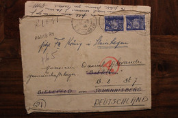 Allemagne France 1944 Eberswalde LAGER Censure Ae Enveloppe Cover Reich STO Paire Petain - WW II