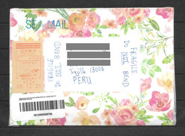 Japan Sea Mail Cover With ATM Label Sent To Peru - Lettres & Documents