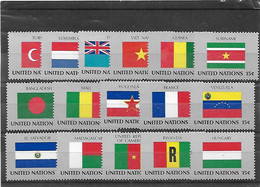 Nations Unies - ONU - New York - Année 1980 - Yvert 316 - 331 Neufs ** - Drapeaux - Ongebruikt