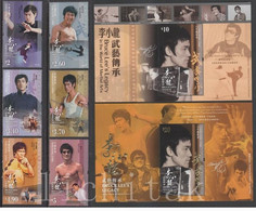 China Hong Kong 2020 Bruce Lee Stamps And 2 M/S ($10 & $20) Martial Art 李小龍 - Nuovi