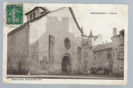 CPA   Aveyron 12   Montbazens L'église Editeur Godet Receveur Buraliste - Montbazens