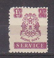 J3509 - BRITISH COLONIES BHOPAL SERVICE 1,5 Anna ** - Bhopal