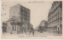 (92) ASNIERES . La Place De La Station Et La Grande-Rue  (Kiosque / Tramway à Impériale - Asnieres Sur Seine