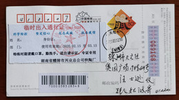 CN 20 Liling Fighting COVID-19 Temporary Access Propaganda Permit(valid In 2020-02-15 To 2020-03-15) Used On Card - Ziekte