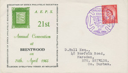 GB SPECIAL EVENT POSTMARK 1965 BRENTWOOD ESSEX 21ST. A.E.P.S. CONVENTION - Struck In Violet - Lettres & Documents