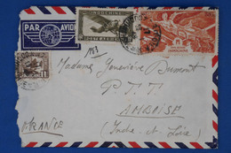 AV11 INDOCHINE  LETTRE D UNE PURE ARCHIVE DUMONT .TOUCHANT 1949  POUR AMBOISE  +TEMOIGNAGE+ AFFR. INTERESSANT - Storia Postale