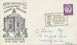 GB SPECIAL EVENT POSTMARK 1965 46TH PHILATELIC CONGRESS OF GREAT BRITAIN HARROGATE - Briefe U. Dokumente