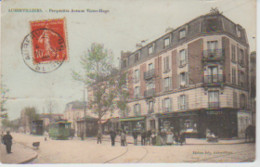 (93) AUBERVILLIERS . Perspective Avenue Victor Hugo (Pharmacie E. DELOYE / Tramway / Kiosque) - Aubervilliers