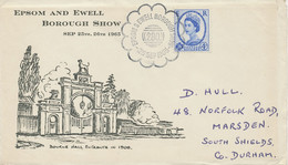 GB SPECIAL EVENT POSTMARK 1965 EPSOM & EWELL BOROUGH SHOW - Lettres & Documents