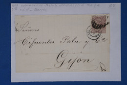 AV12 ESPANA BELLE LETTRE 1868 + ANDALUCIA BAJA  MALAGA POUR GIJON   ++BARRES N 6 ++++ AFFRANCH. INTERESSANT - Storia Postale