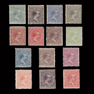 Alfonso XIII.1889-01.Lote 15 Valores MH-MNG.Edifil 213/226-228 - Nuevos