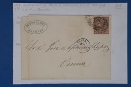 AV12 ESPANA BELLE LETTRE 1869 + ANDALUCIA  BAJA   MALAGA POUR GIJON   ++BARRES N° 5  ++++ AFFRANCH. INTERESSANT - Storia Postale