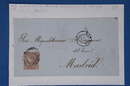 AV12 ESPANA BELLE LETTRE 1869 + ANDALUCIA  BAJA   MALAGA POUR MADRID     ++BARRES N° 6 ++++ AFFRANCH. INTERESSANT - Storia Postale