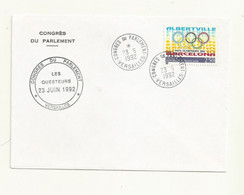 CACHET PROVISOIRE CONGRES DU PARLEMENT DU 23/06/1992. - Temporary Postmarks