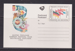 SOUTH AFRICA - 1992 German Festival Unused Pre-Paid Postcard As Scan - Brieven En Documenten