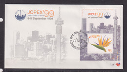 SOUTH AFRICA - 1999 Jopex 99 Miniature Sheet FDC As Scan - Brieven En Documenten