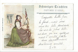 30207 -  Costumes Suisses Glaris Circulée 1901 - Other & Unclassified