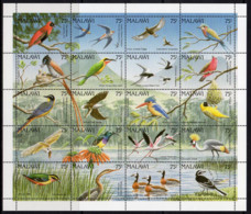 Malawi 1992, Birds, Kingfisher, Flamingo, Enron, Ducks, Eagle,  Owl, Sheetlet - Flamingos