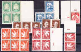 Estonia Estland 1936/1938/1940 Mint Never Hinged Lot, Plate Marks - Estland