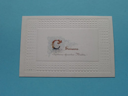 C. SIMOENS Capitaine Quartier-Maitre ( Porcelein / Porcelaine ) Form. +/- 10 X 6,5 Cm. ( Militair ) ! - Visiting Cards