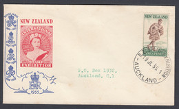 New Zealand NZ International Stamp Exhibition Auckland Stamp Cover 1955 Not A FDC Maori Mail Carrier 2d Stamp - Cartas & Documentos