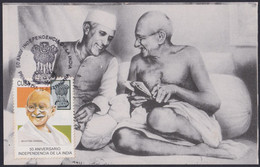 TMA-711 CUBA 1997 FDC SPECIAL CANCEL MAXIM CARD. INDIA MAHATMA GHANDI. - Tarjetas – Máxima