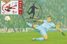 TMA-705 CUBA 2020 SPECIAL CANCEL MAXIM CARD. SOCCER SERGIO KUN AGUERO MANCHESTER CITY. - Maximumkarten