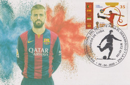 TMA-700 CUBA 2020 SPECIAL CANCEL MAXIM CARD. SOCCER GERARD PIQUE BARCELONA FC BARÇA. - Maximum Cards