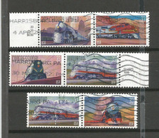 USA 1999 Trains & Locomotives - "All Aboard" - SC.#3333/37 Cpl 5v Set USED In Pairs - Bandes & Multiples