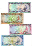 Maldives 5 10 20 And 50 Rufiyaa 2006-2011 4 Pieces Set UNC - Maldivas