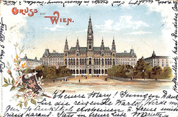 Gruss Aus Wien - Rathaus Litho Colors 1898 J. Miesler - Wien Mitte