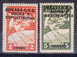 Yugoslavia, Kingdom SHS, Issues For Bosnia 1918 Mi#17 II A And 18 I Mint Hinged - Unused Stamps